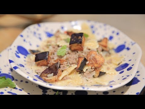 طريقة إعداد معكرونة بالباذنجان