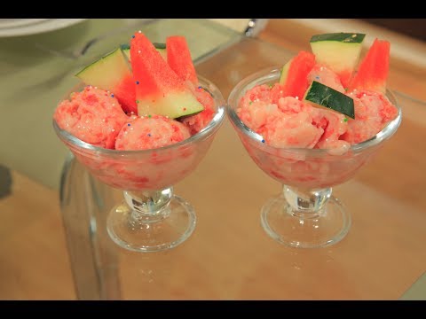 شاهد طريقة إعداد ومقادير آيس كريم بطيخ