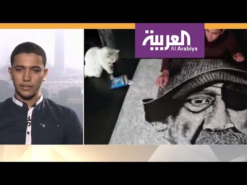 بالفيديو  شاب مصري يستخدم الملح في الرسم