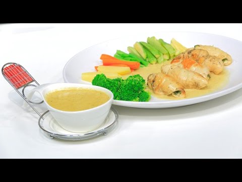 طريقة اعداد رول الدجاج محشي سبانخ و جبنة