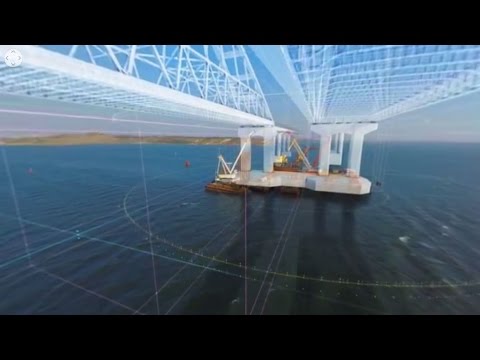 بالفيديو مشاهد مذهلة لجسر كيرتش في القرم