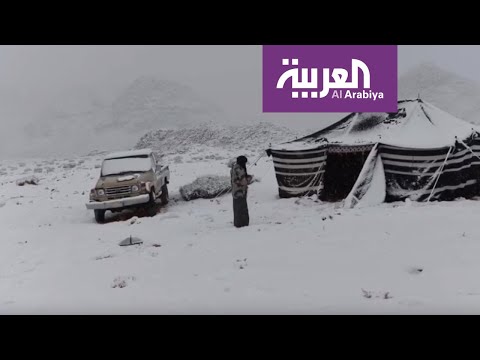 شاهد الصور التي التقطها سعوديون للثلوج التي غطت المناطق الشمالية