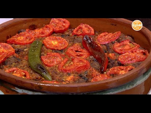 طاجن لسان العصفور مع كرات اللحم