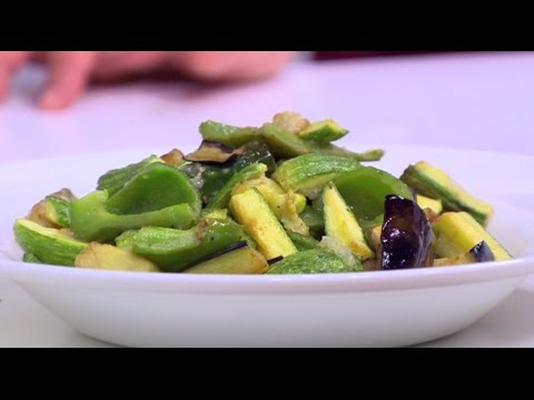 شاهد طريقة عمل كوسة وباذنجان مقلي