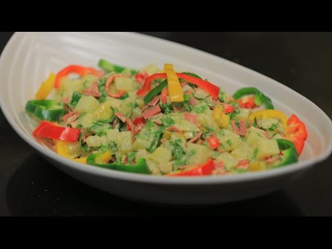 طريقة تحضيرسلطة بطاطس باللحم المدخن