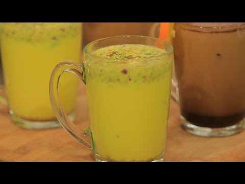 بالفيديو طريقة إعداد مشروب لبن بالزعفران والفستق