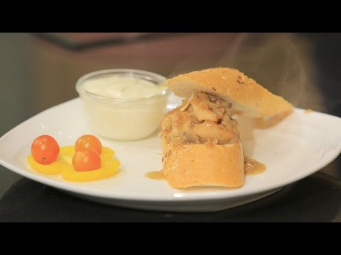 طريقة عمل سندوتش دجاج بالمشروم