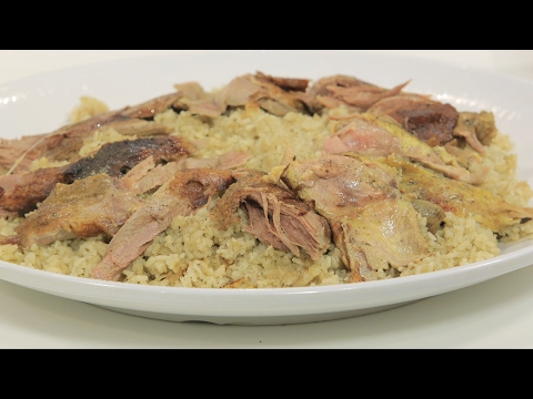 إعداد بط بالبصل مع ارز