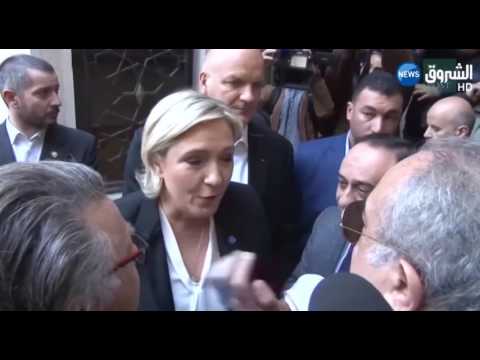 بالفيديو  مارين لوبان تغادر دار الإفتاء اللبنانية رفضًا لارتداء الخمار