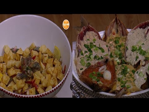 شاهد طريقة إعداد فسيخ ورنجة بالصوصات  سلطة بطاطس ميكس